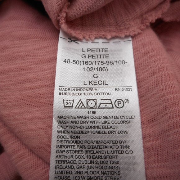 Gap Women's Size L Petite Sleeveless Tank Dress Pink V-neck 100% Cotton - Picture 6 of 6